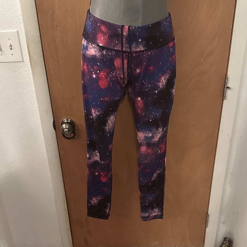 Danskin Now Women's Cosmic Print Leggings - Red and Purple
